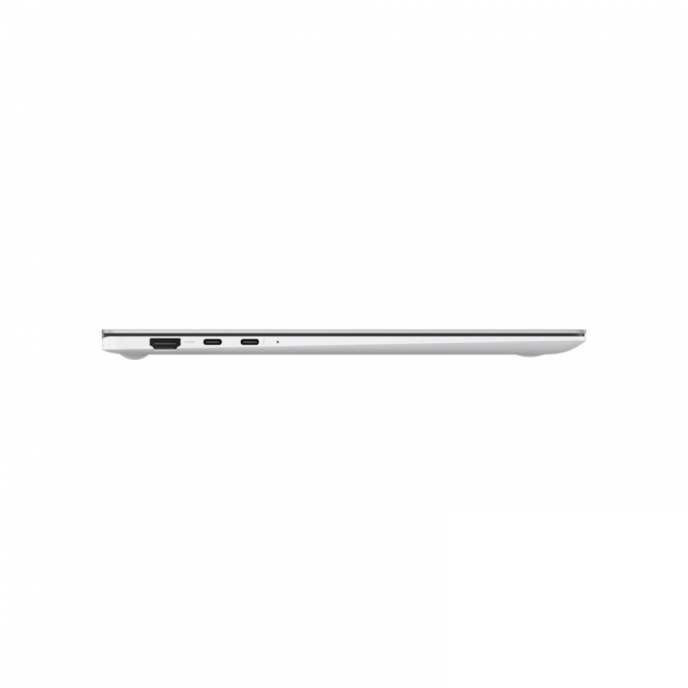 Profilo di laptop argentato chiuso con porte sul lato sinistro.