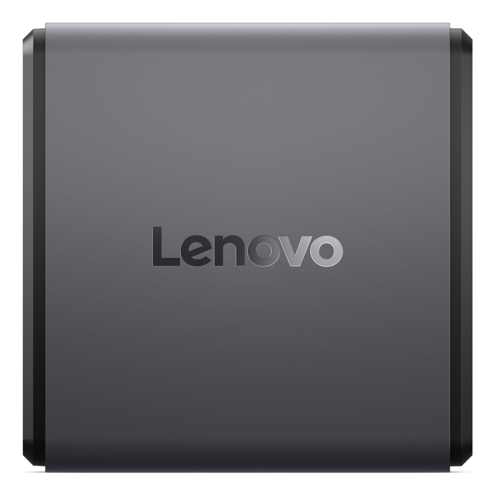 Ein graues Lenovo-Gerät auf weißem Hintergrund.