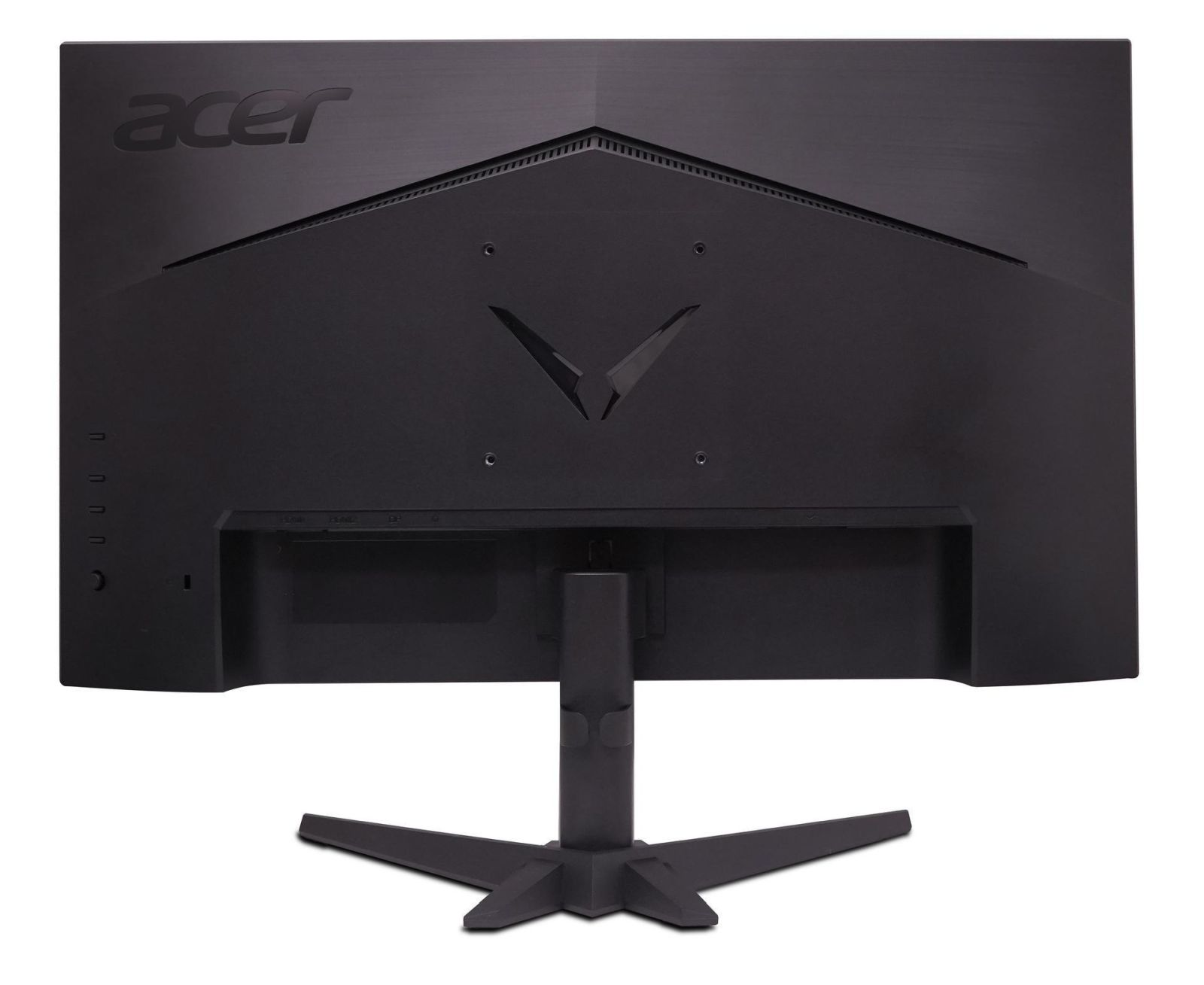 Retro di un monitor Acer nero con logo a V e supporto.