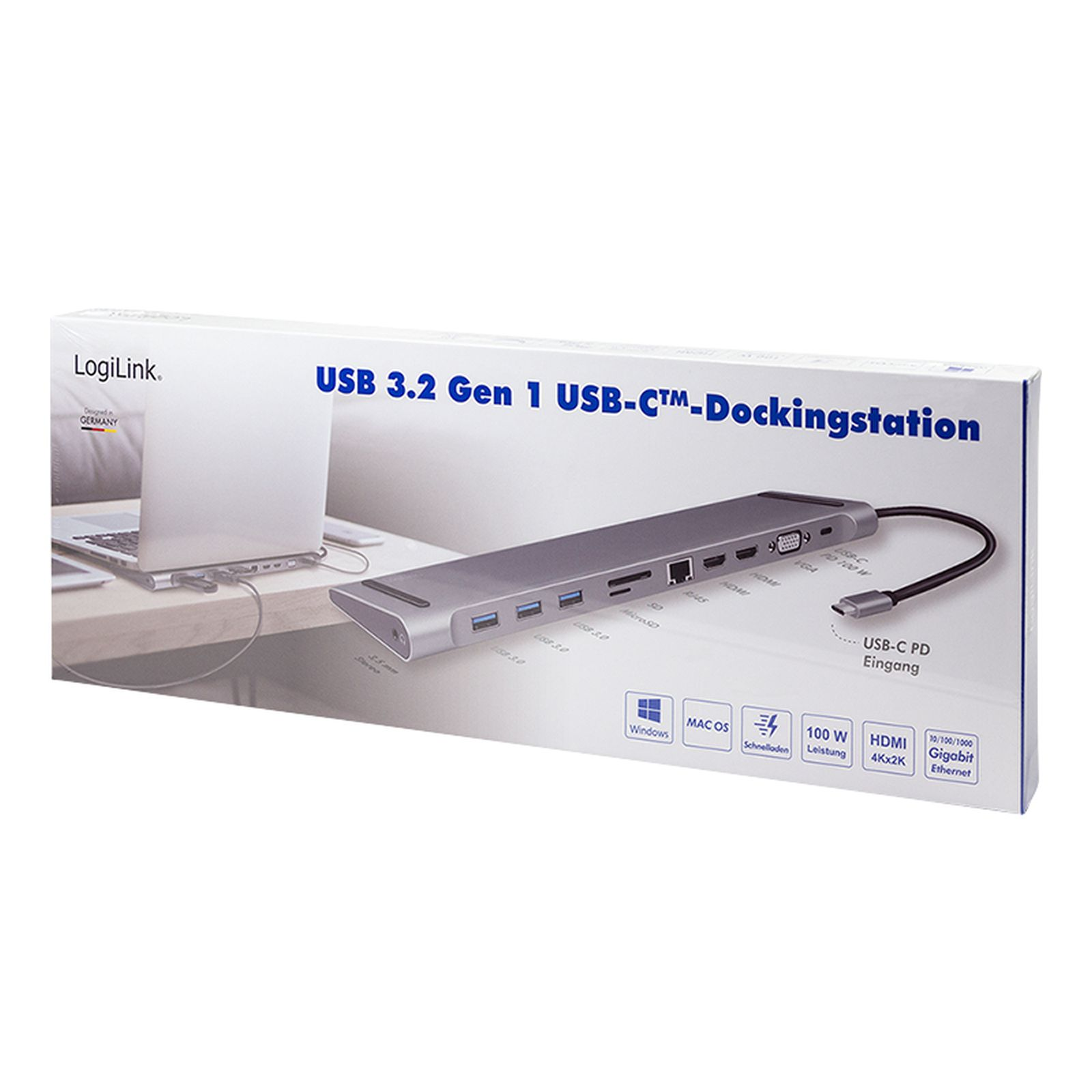 LogiLink USB 3.2 Gen 1 Dockingstation mit vielen Anschlüssen