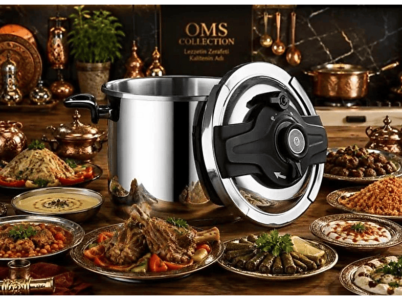 OMS 5106 Matik 12 l Düdüklü Tencere Siyah