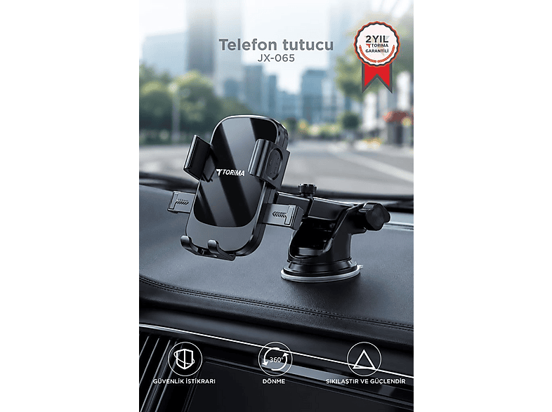 TORIMA 2'si 1 Arada Vakumlu Ev Ofis Oto Aksesuarları JX065 Siyah Araç İçi Telefon Tutucu