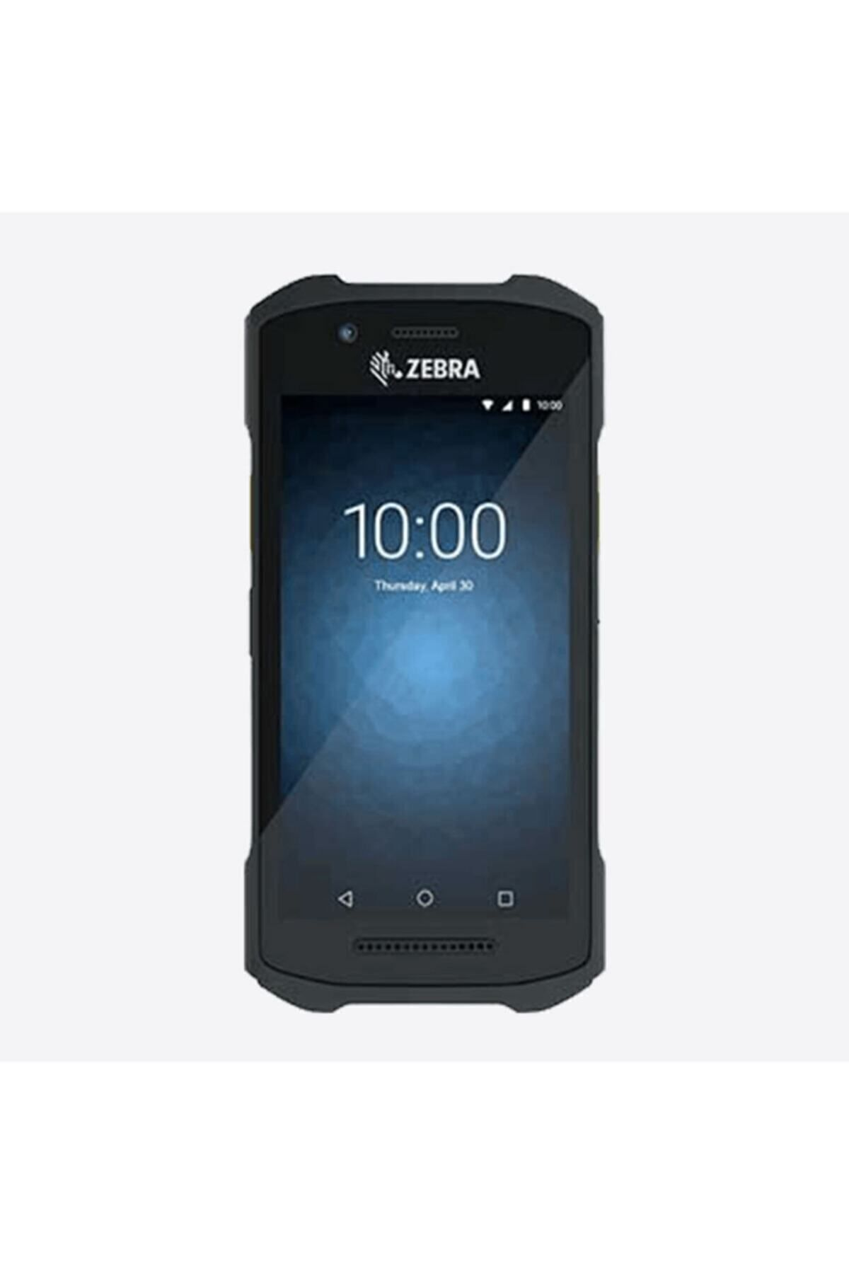 Siyah bir Zebra akıllı telefon, saat 10:00 ve 30 Nisan Perşembe gösteriyor.