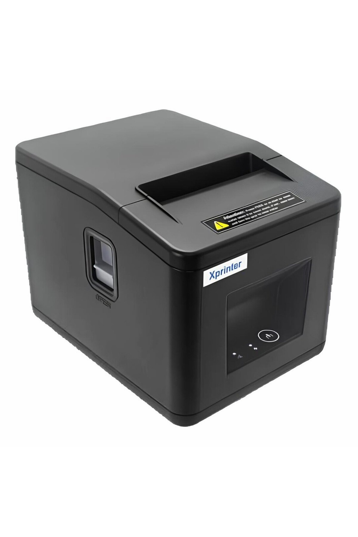 Kontrol düğmeleri ve "Xprinter" logosuna sahip siyah bir fiş yazıcısı.