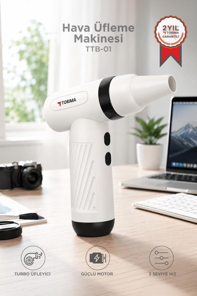 TORIMA Yüksek Hızlı Turbo 85000 RPM 40 W 1100 mAh TTB01 Hava Üfleme Makinesi Siyah