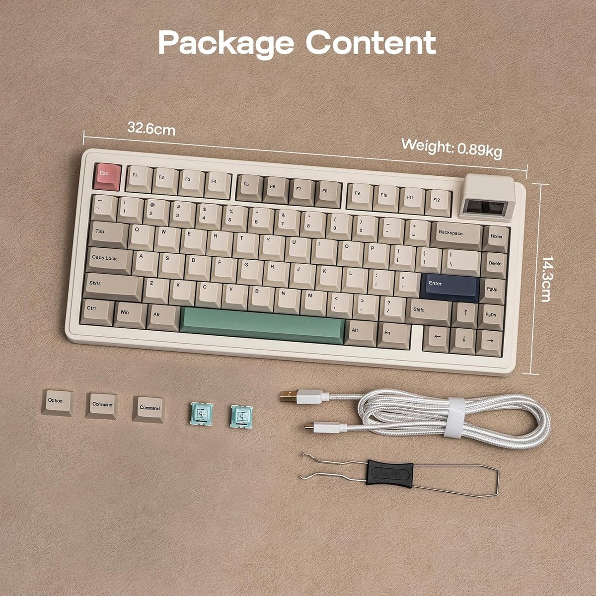 Comprend clavier, câble, outils, touches et commutateurs.