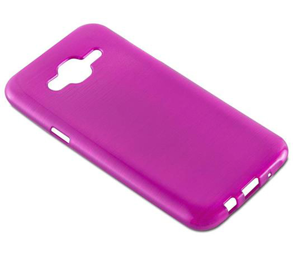 Eine matte, magenta Handyhülle mit Aussparungen für Kamera und Tasten.