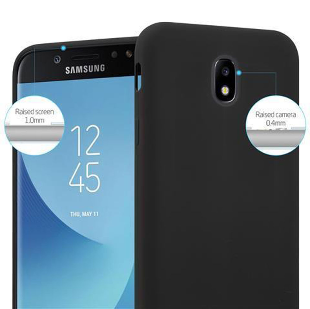 Custodia nera protegge telefono Samsung mostrando l'ora 12:45.