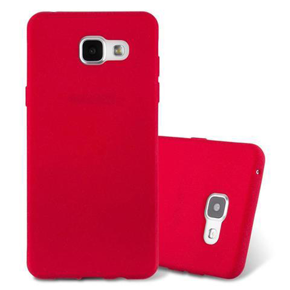Dos fundas de teléfono rojas una al lado de la otra, una vertical, otra horizontal.