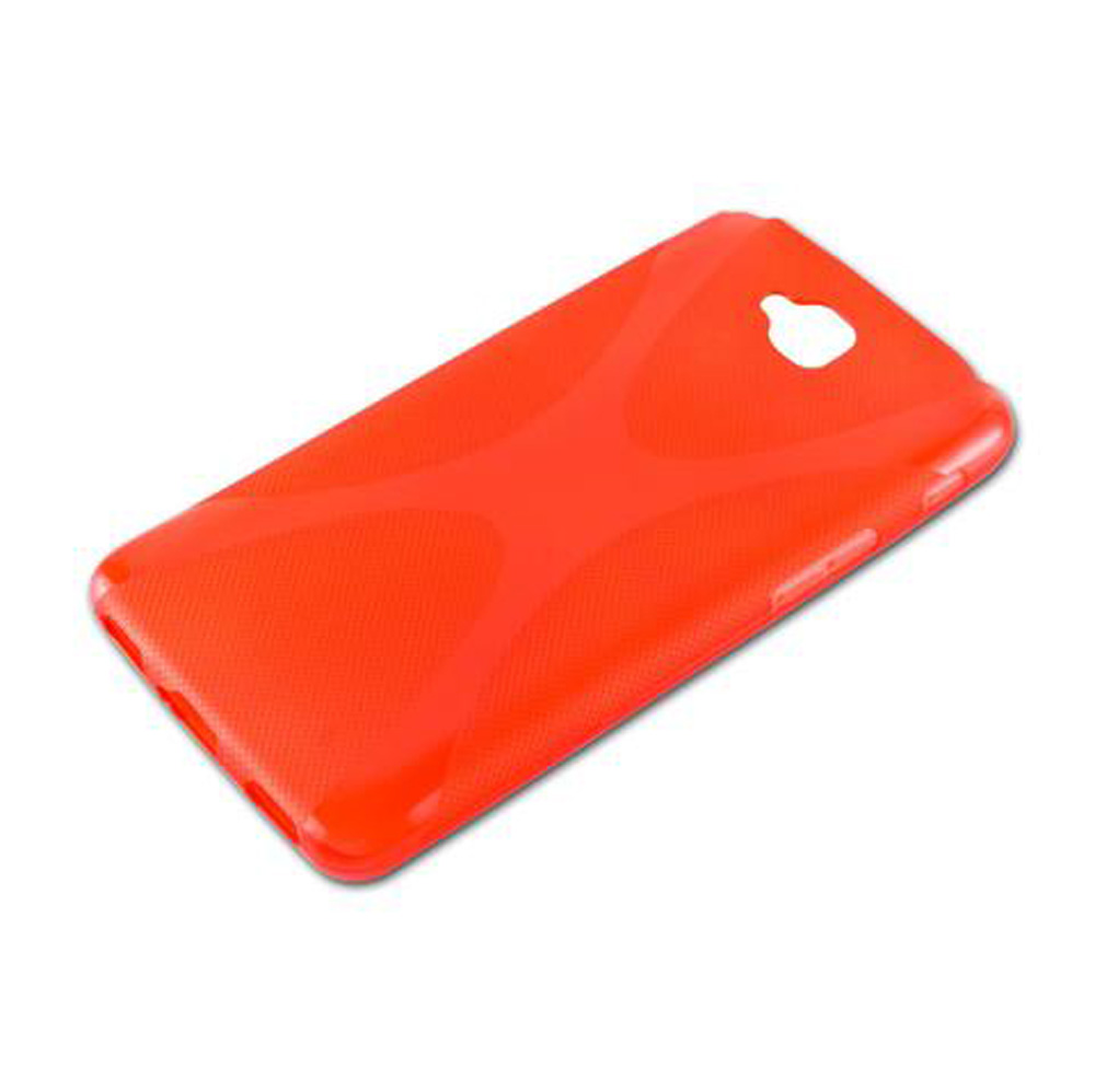 Una cover per telefono arancione brillante con retro fantasia.