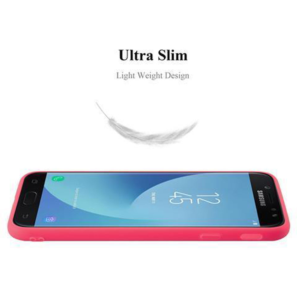Una custodia rosa per telefono con un Samsung che mostra l'ora 12:45.