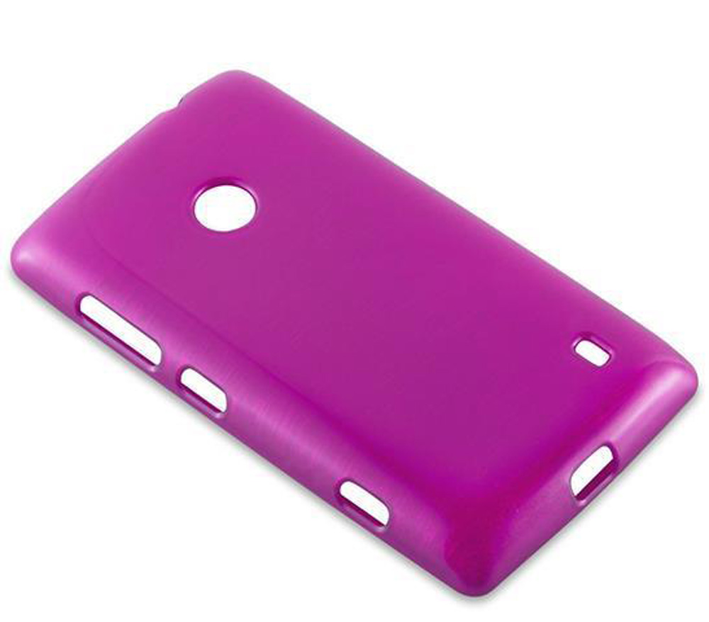 Una custodia viola per telefono con ritagli per fotocamera e pulsanti.