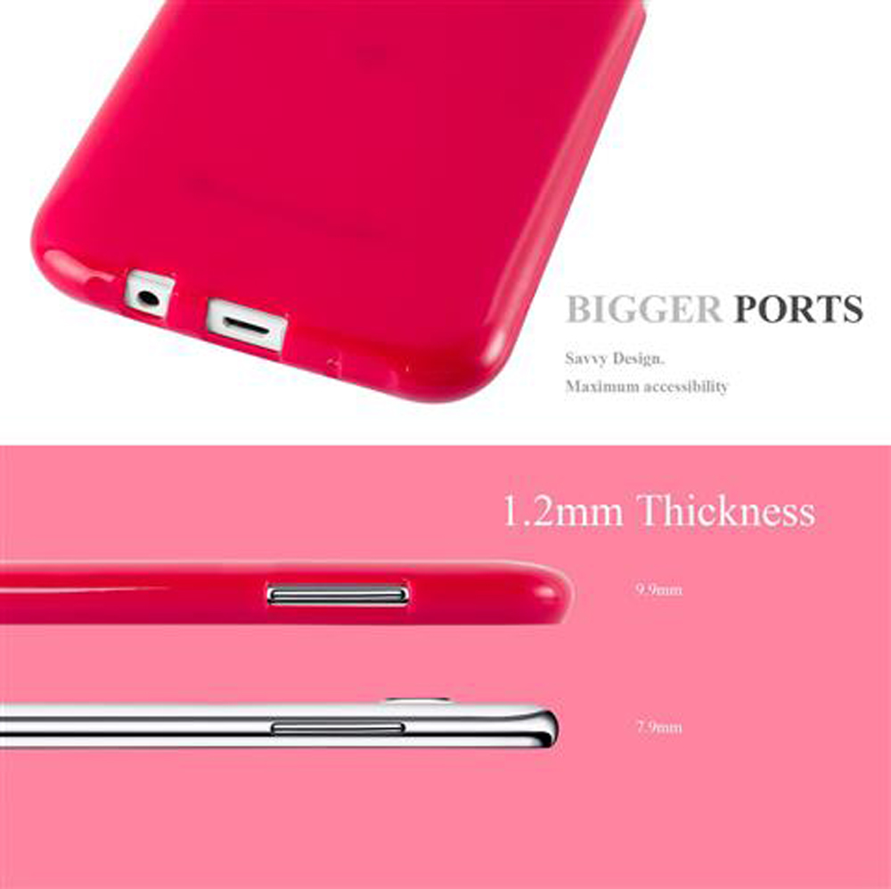 Cover rossa per telefono con porte grandi e spessore 1,2 mm.