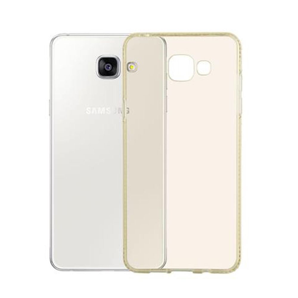 Un telefono Samsung trasparente è mostrato accanto a una custodia trasparente.