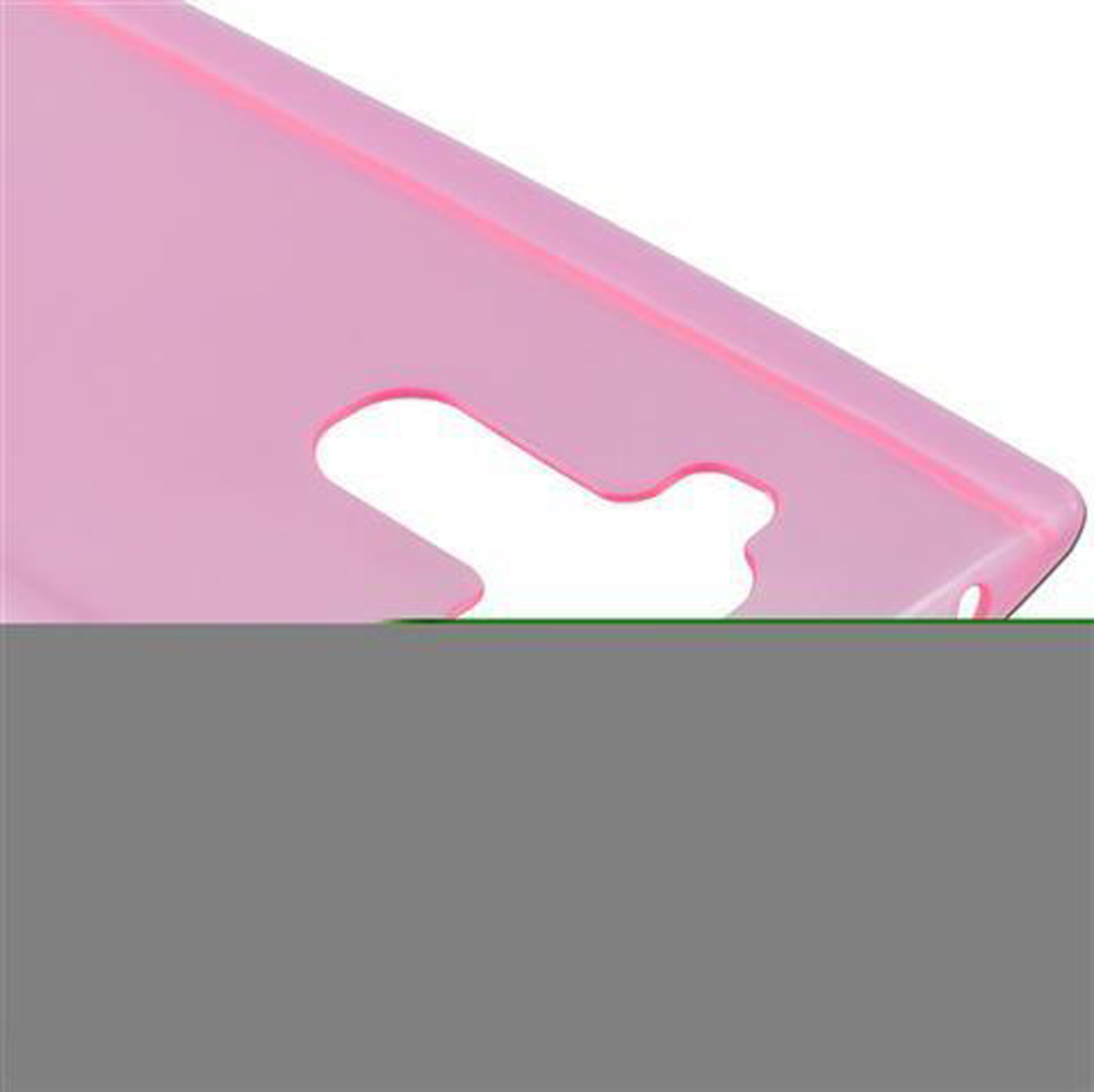 Una percha de plástico rosa con ganchos.