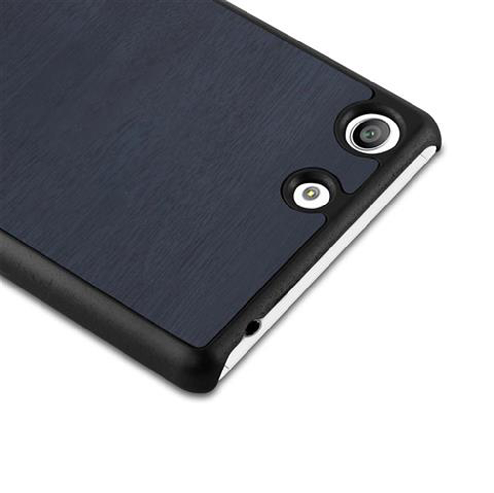 Custodia blu scuro per telefono con due obiettivi e flash.