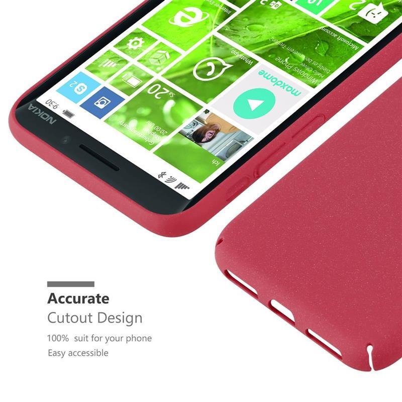 Rote Handyhülle und ein Nokia Smartphone mit farbigen Kacheln.