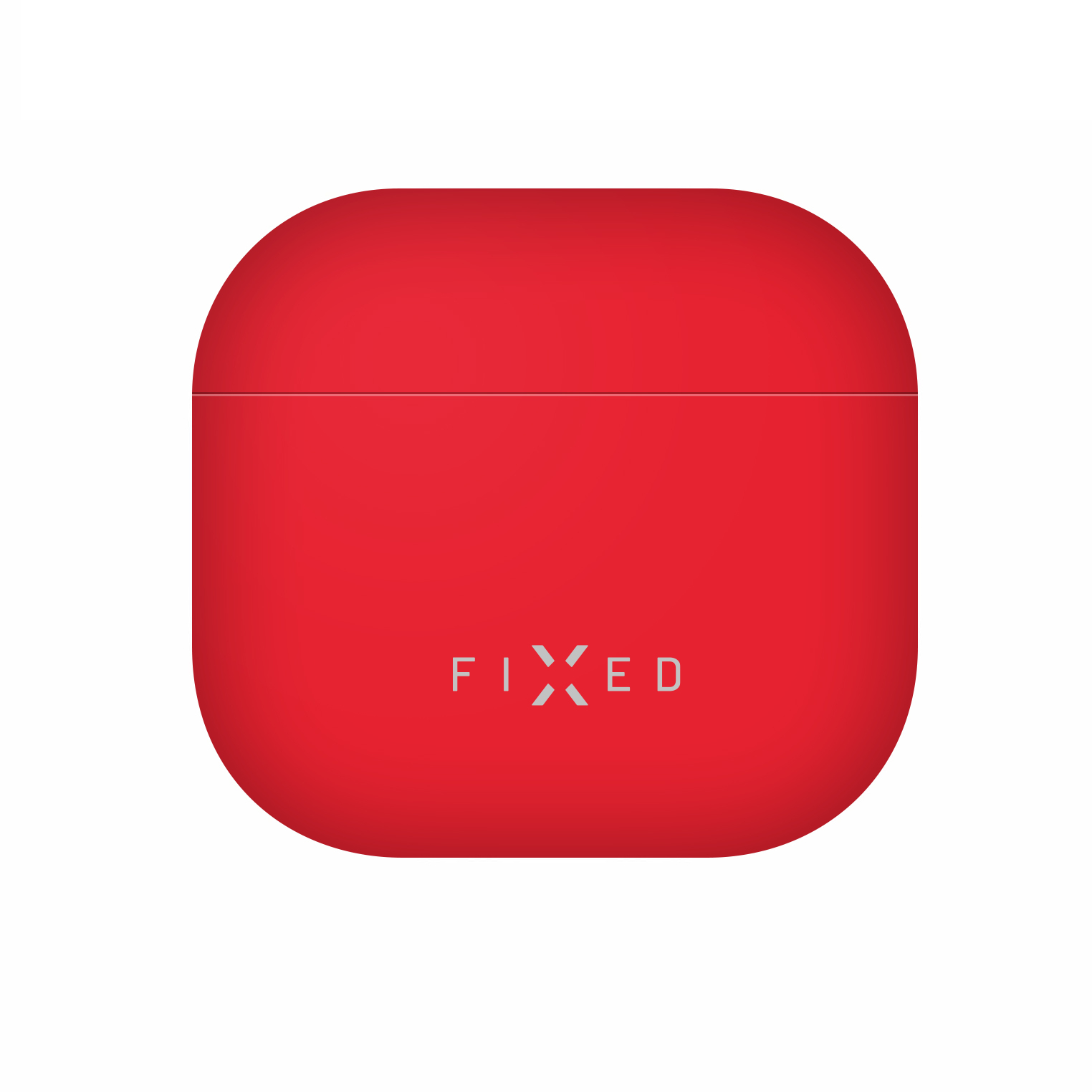 Rotes Ladecase mit silbernem 'FIXED'-Logo auf weißem Hintergrund.