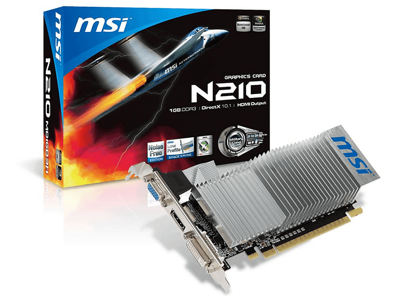 MSI N210-1GD3/LP DDR3 64Bit VGA HDMI DVI GeForce® 210 1 GB Ekran Kartı