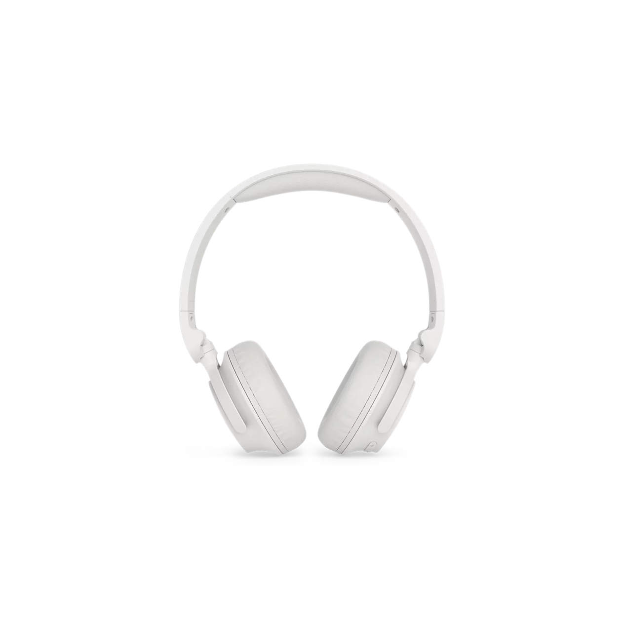 Weiße Over-Ear-Kopfhörer mit gepolsterten Ohrmuscheln und Kopfbügel auf schwarzem Hintergrund.