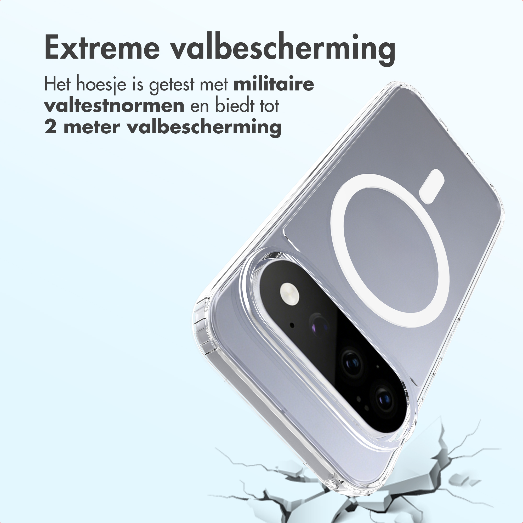 Custodia trasparente per telefono con anello MagSafe, che offre protezione estrema.