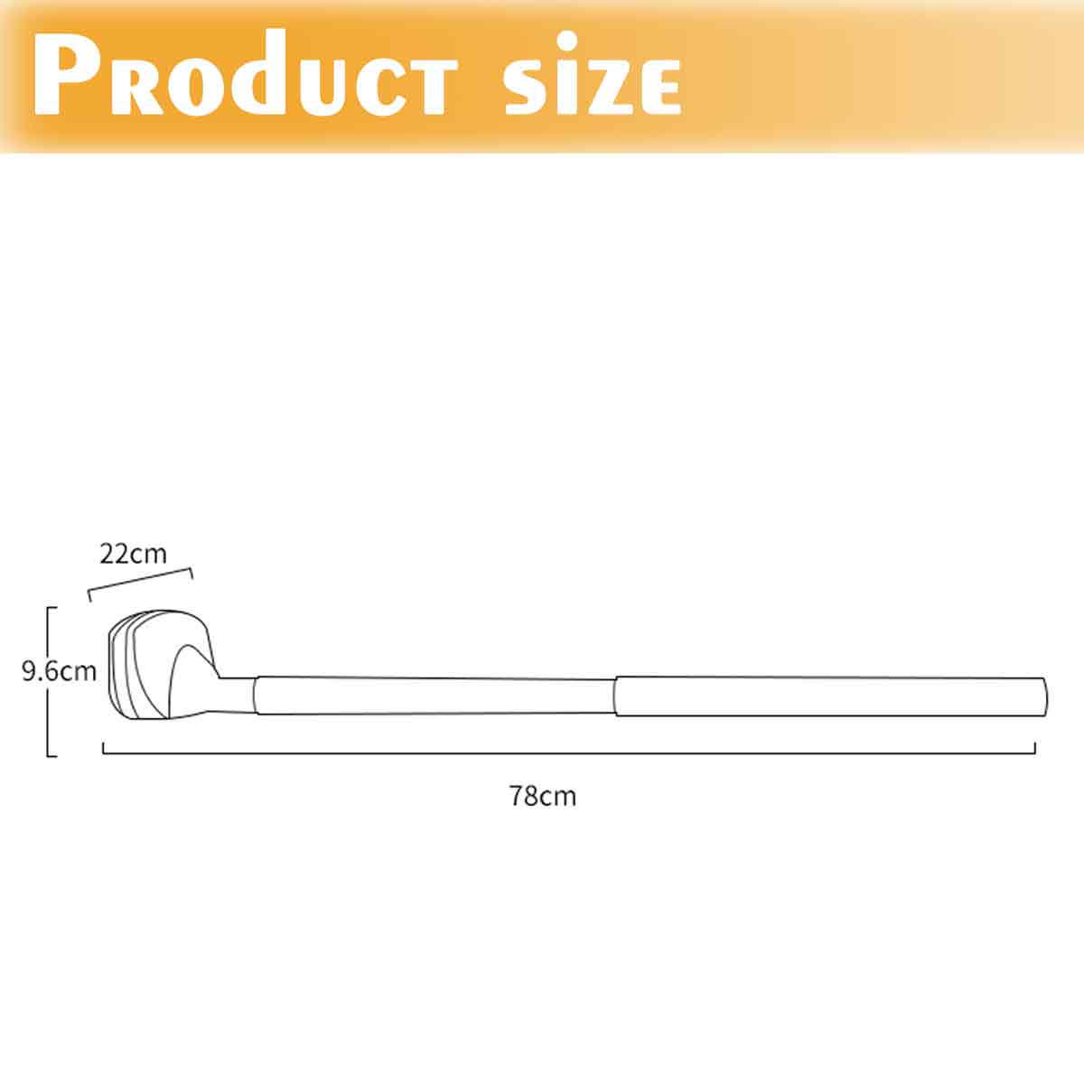 Größenangaben: 22 cm breit, 9,6 cm hoch, 78 cm lang.