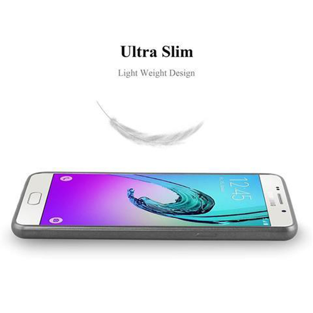 Ultra-schlankes Smartphone mit einer leichten Feder darüber.