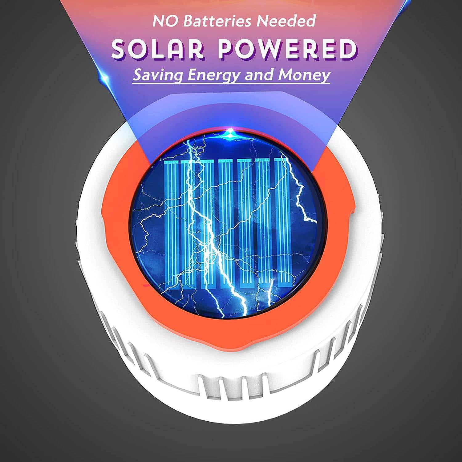 Solarbetriebenes Gerät ohne Batterien, das Energie und Geld spart.