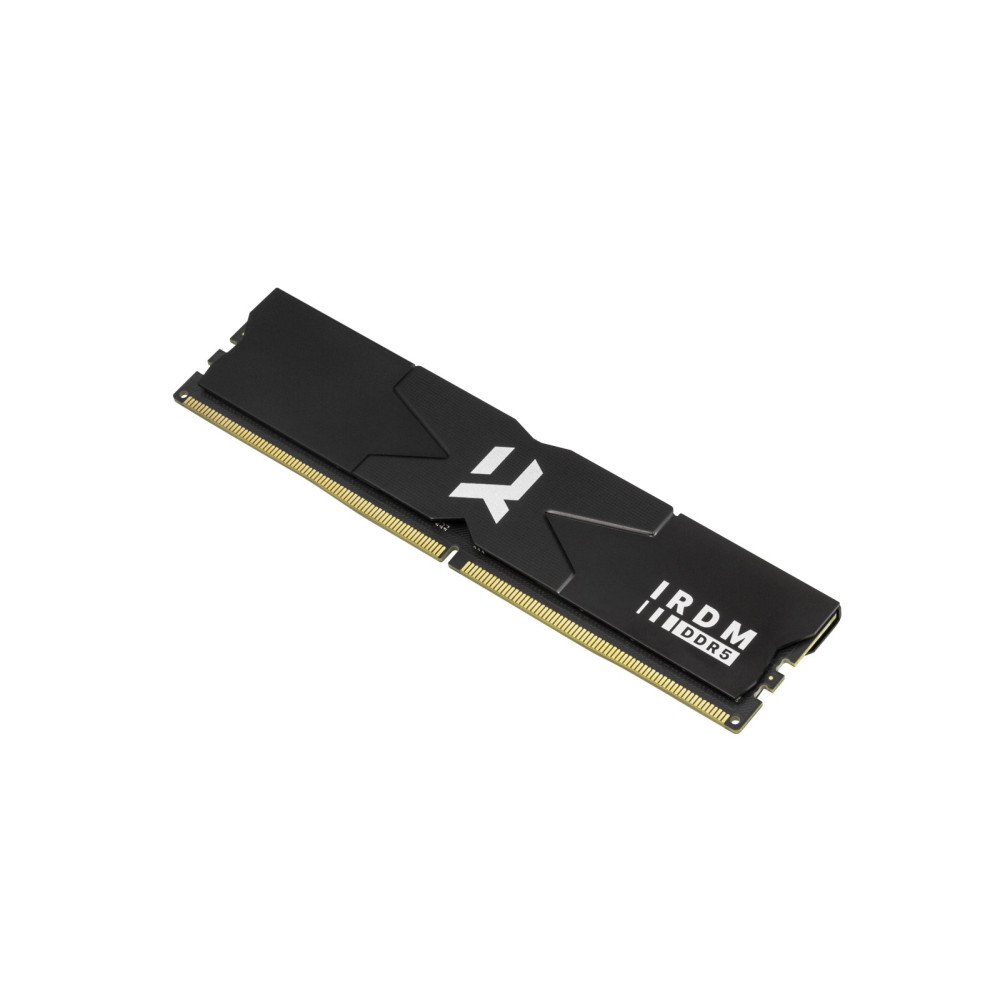 Czarny moduł RAM DDR5 z srebrnym logo i napisem.