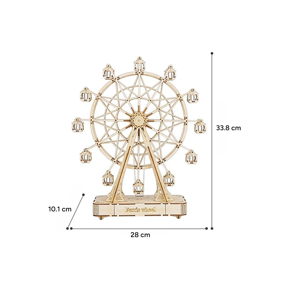 Kabinli ahşap dönme dolap modeli ve boyutları: 28x10,1x33,8 cm.