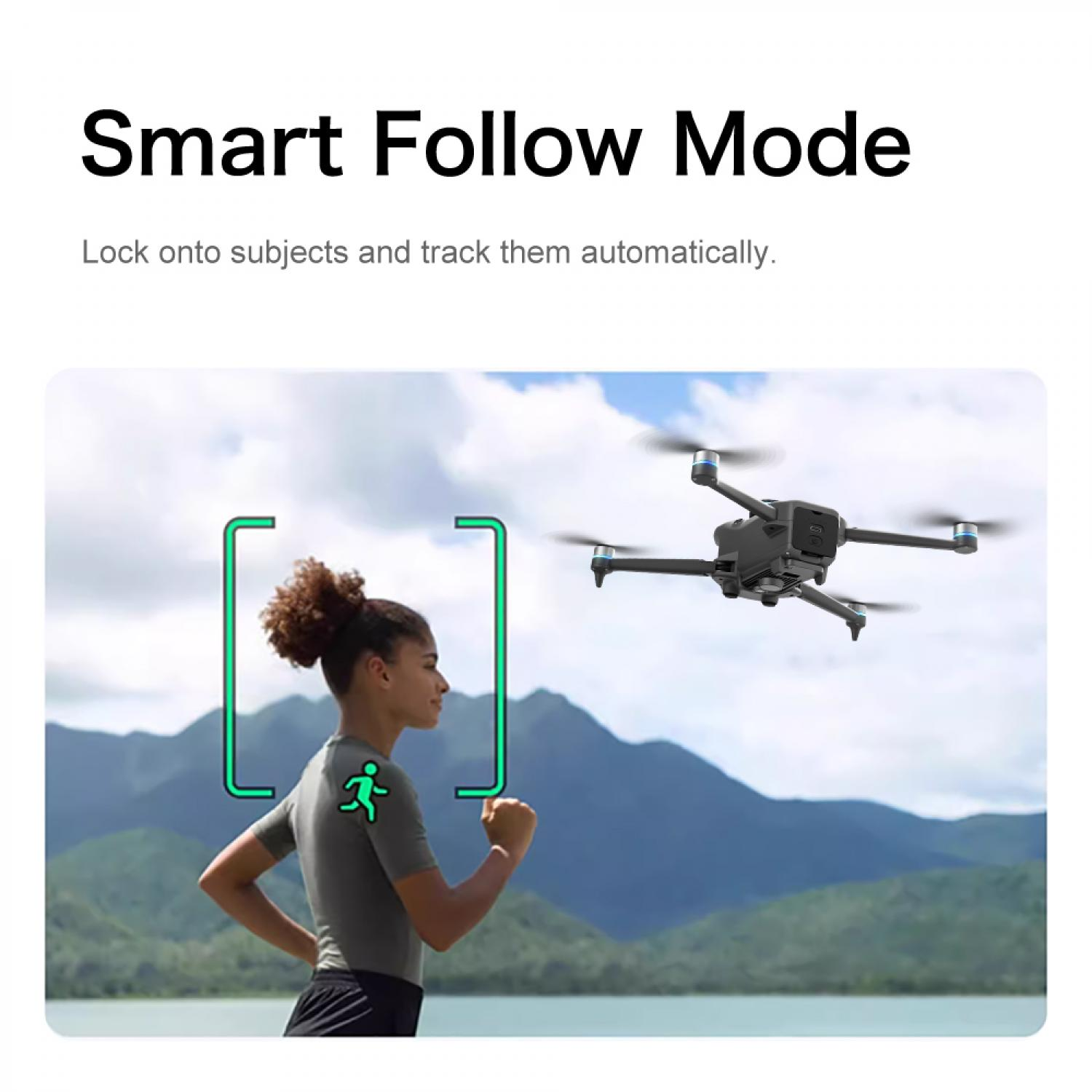 Drohne verfolgt eine Läuferin mit Smart Follow-Modus.