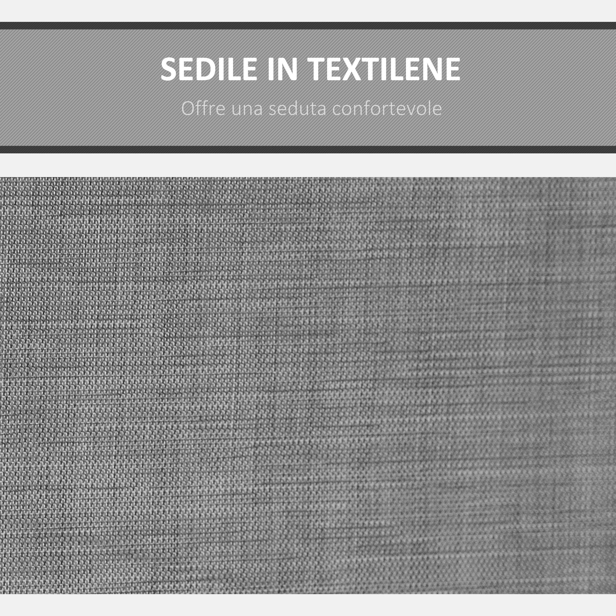 Sedia tessile grigia con motivo