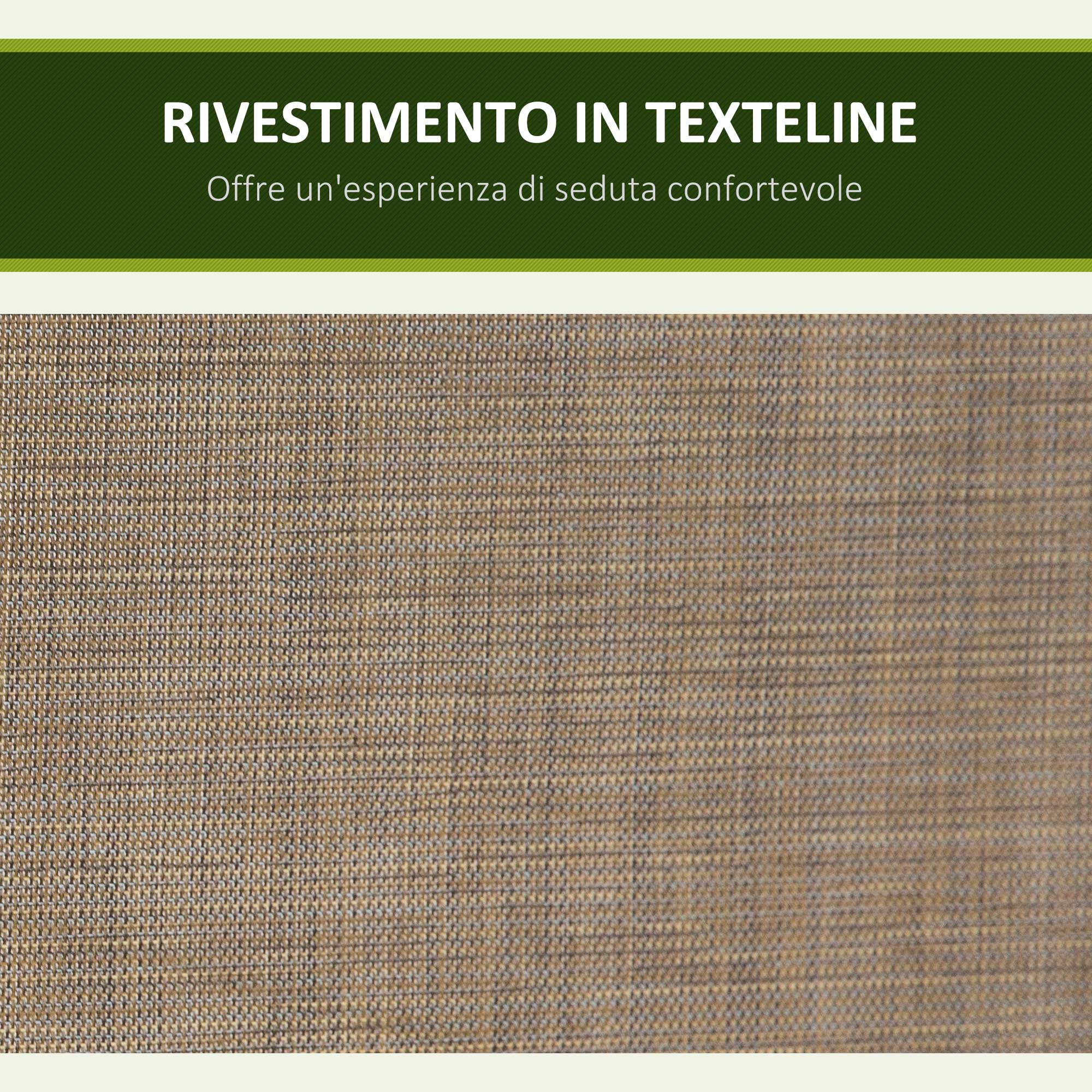 Tessuto Texteline a trama fitta, marrone e beige, in primo piano.