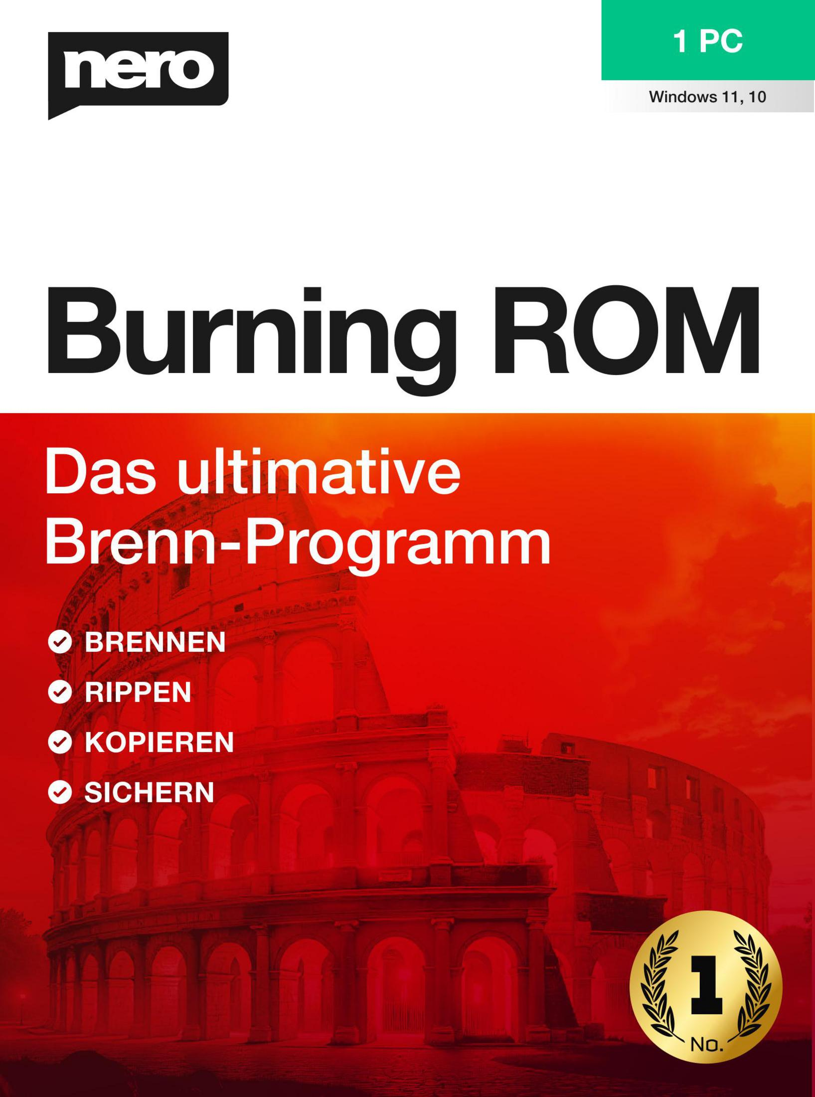 Software Nero Burning ROM con immagine del Colosseo e sigillo n. 1.