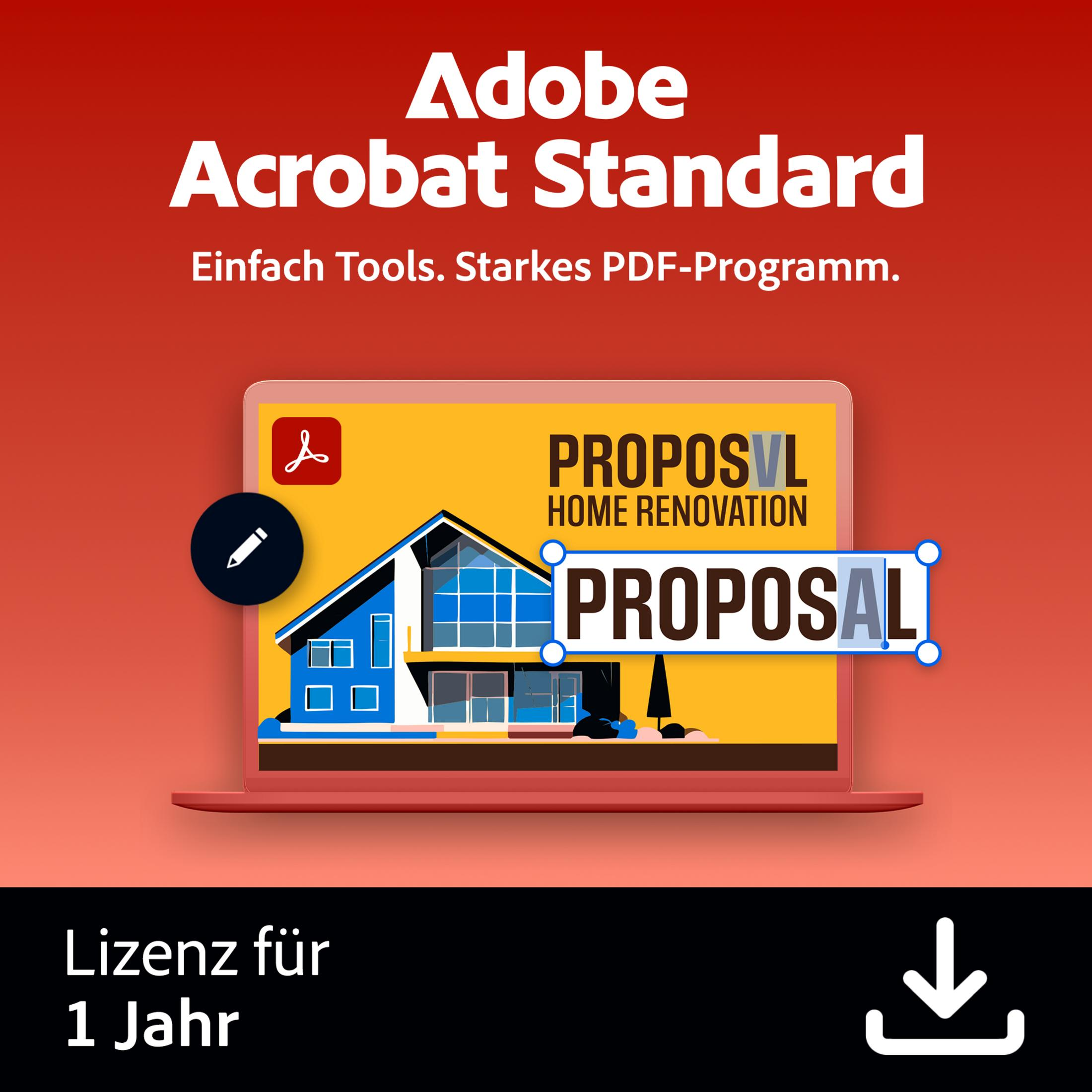 Adobe Acrobat Standard: Una casa su un laptop con la parola "PROPOSAL".