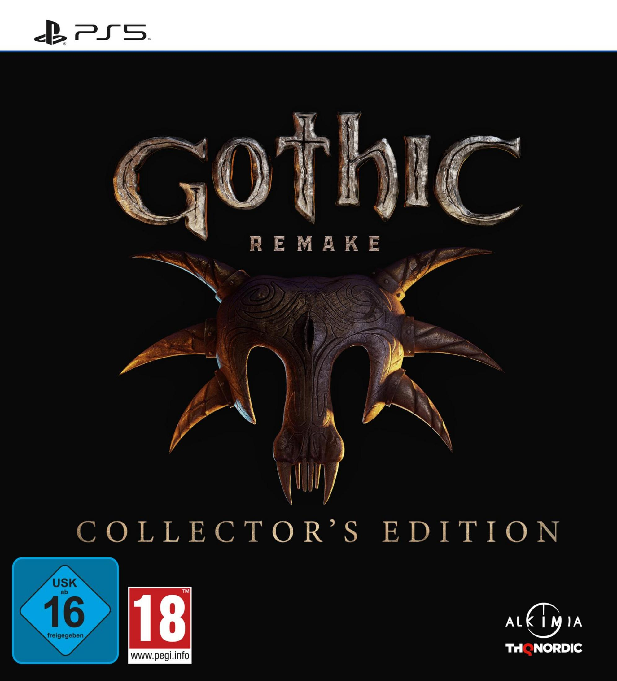 Copertina Gothic Remake Edizione Collezionista con logo PS5, rating e loghi.