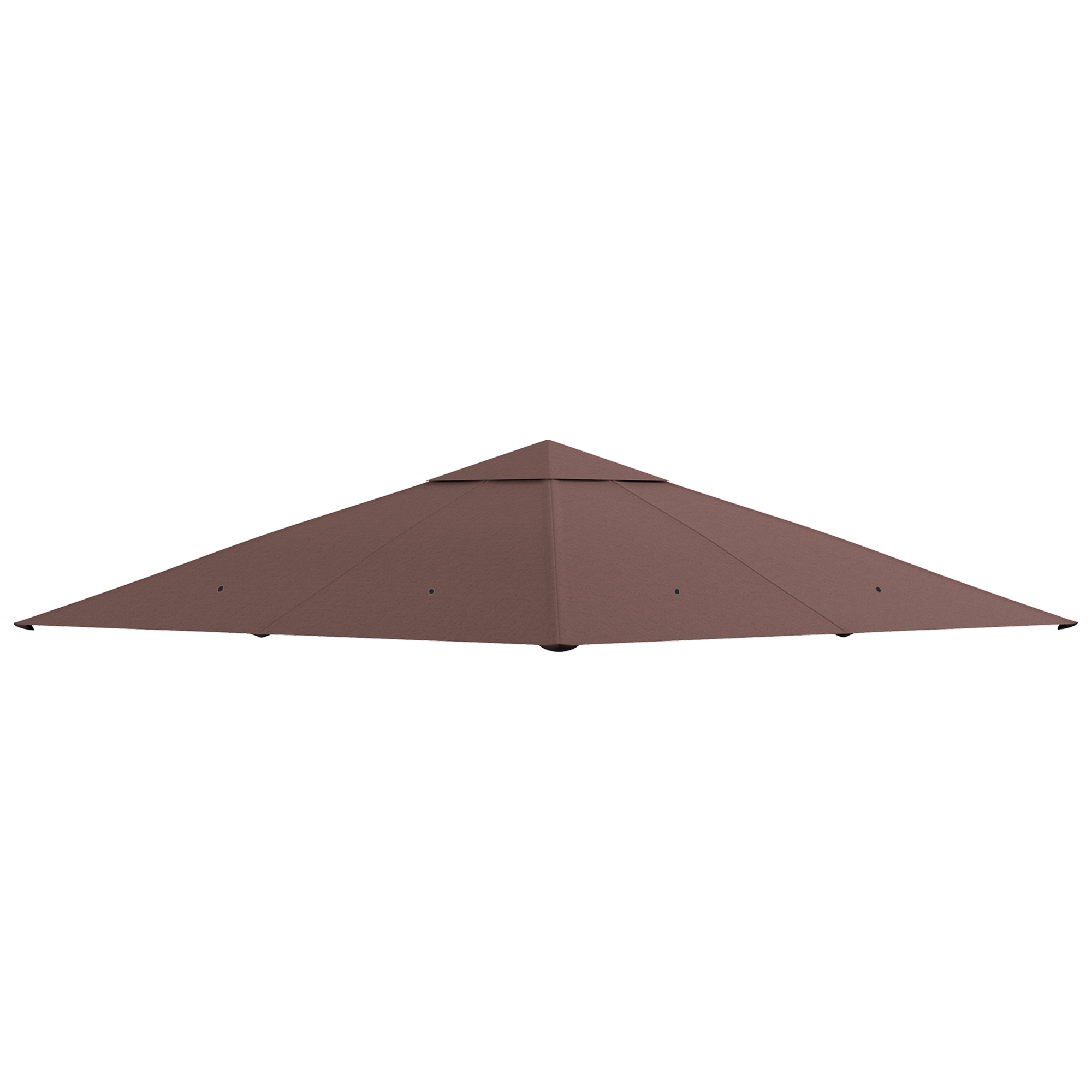 Tetto marrone a otto lati per gazebo con punta centrale.