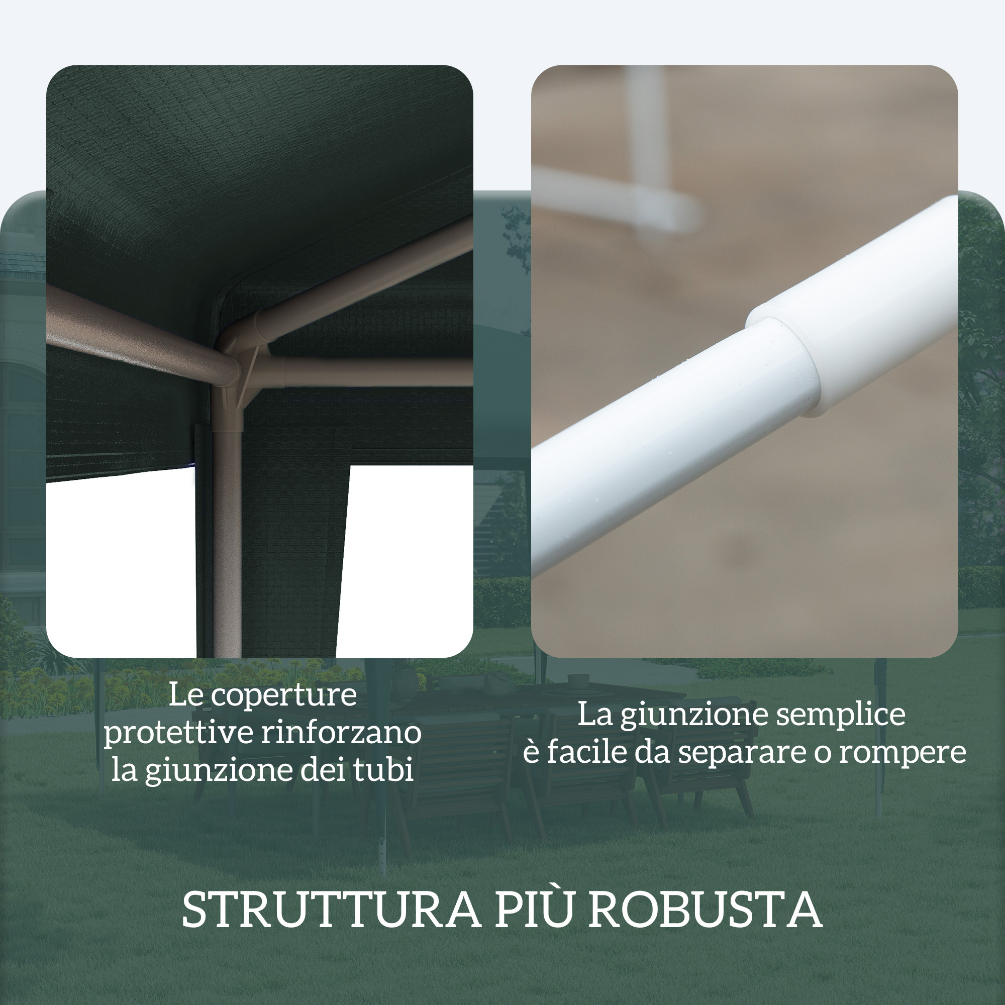 Coperture protettive rinforzano giunzioni tubi; giunzioni semplici facili da separare.
