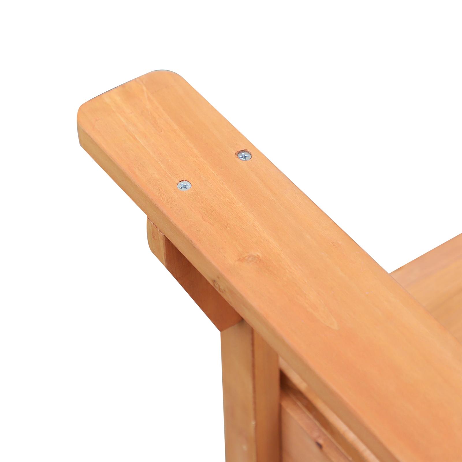 Primo piano di doghe di legno con viti visibili.
