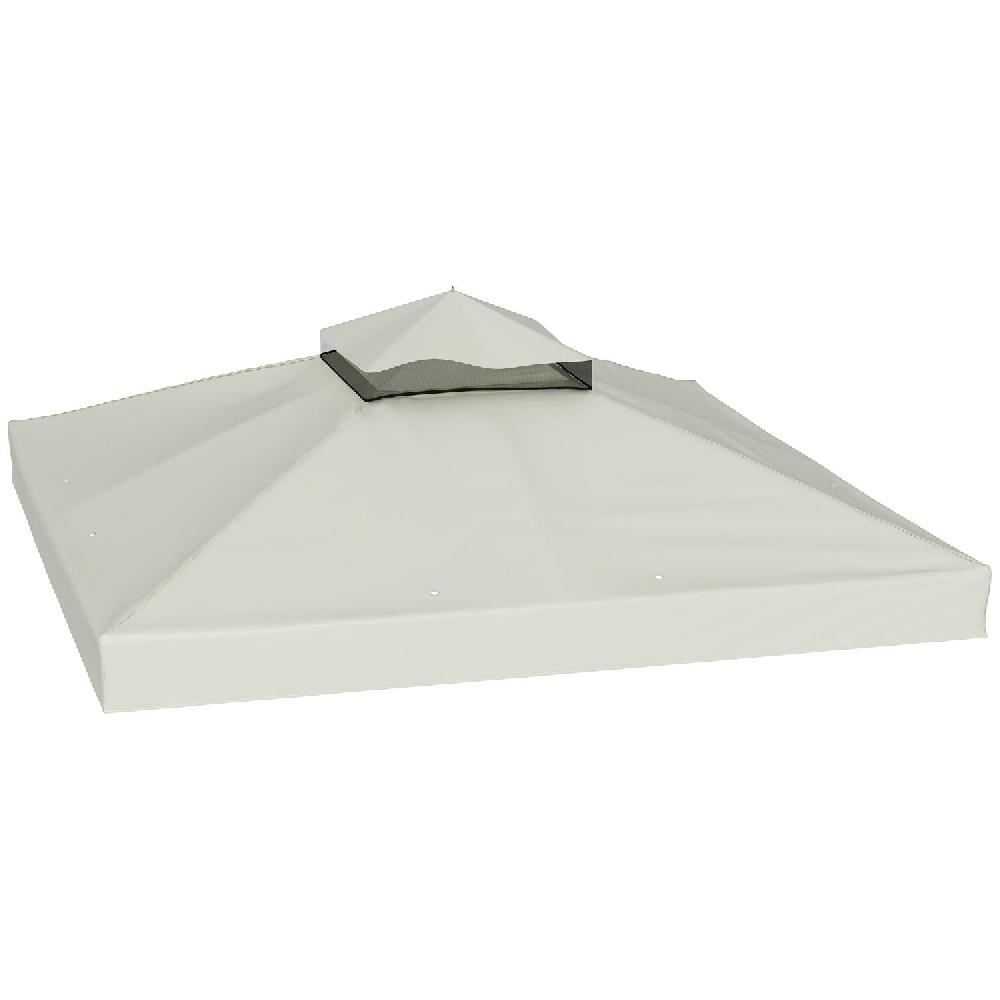 Una copertura per gazebo color crema con sfiato in alto.