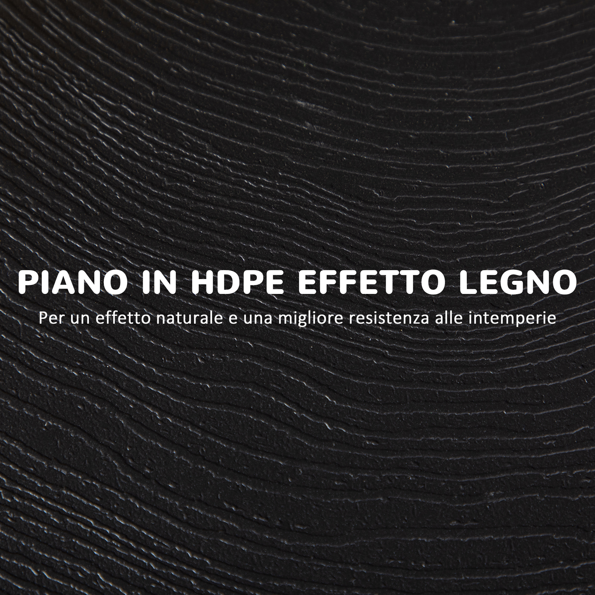 Superficie nera con texture effetto legno e testo