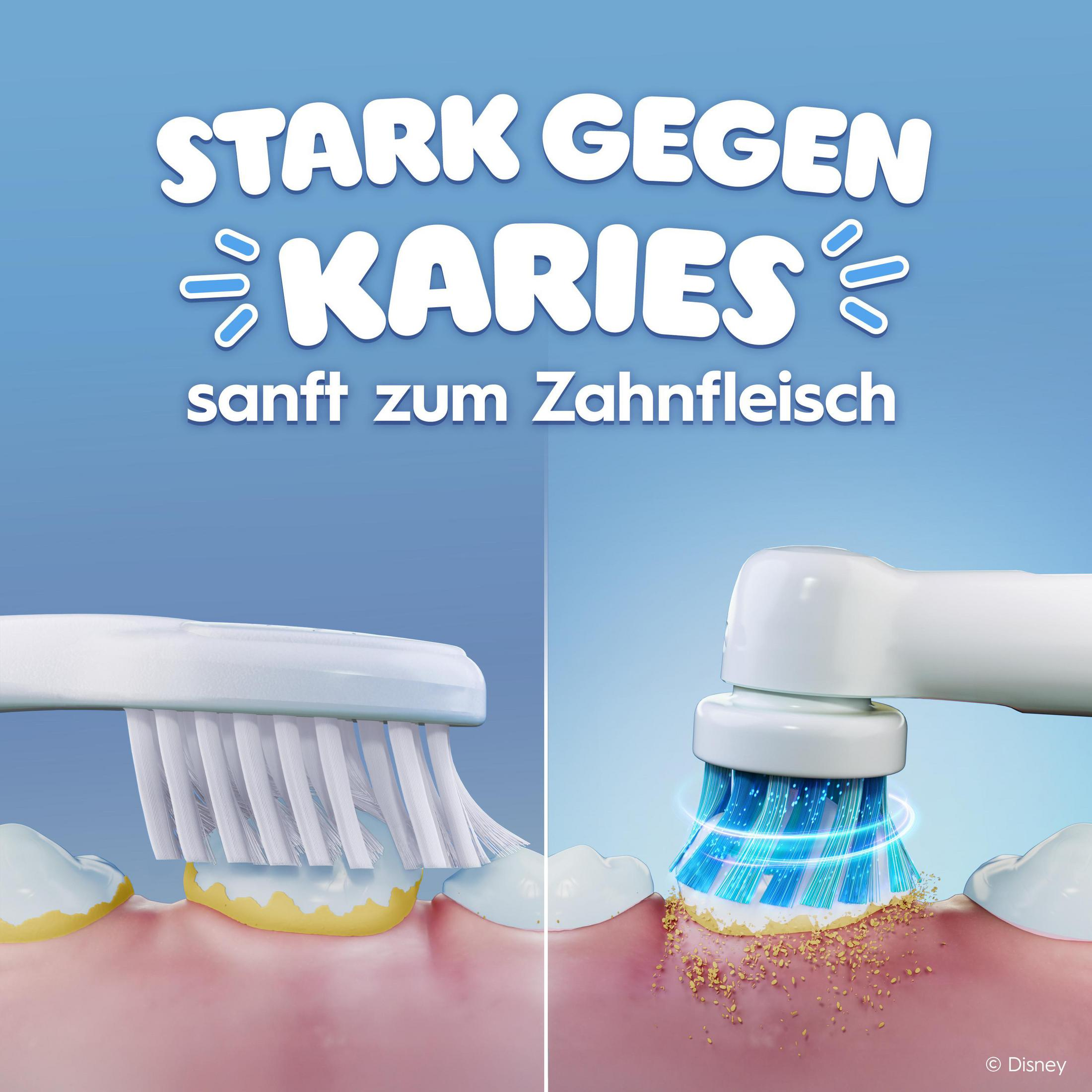 Zwei Zahnbürsten reinigen Zähne und Zahnfleisch, eine sanft, die andere stark.