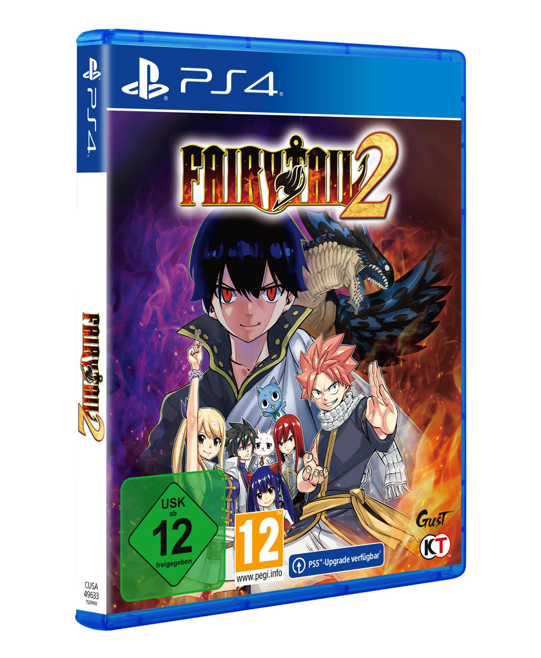 PS4 Spielcover mit Anime-Charakteren und einem Drachen vor Flammen.