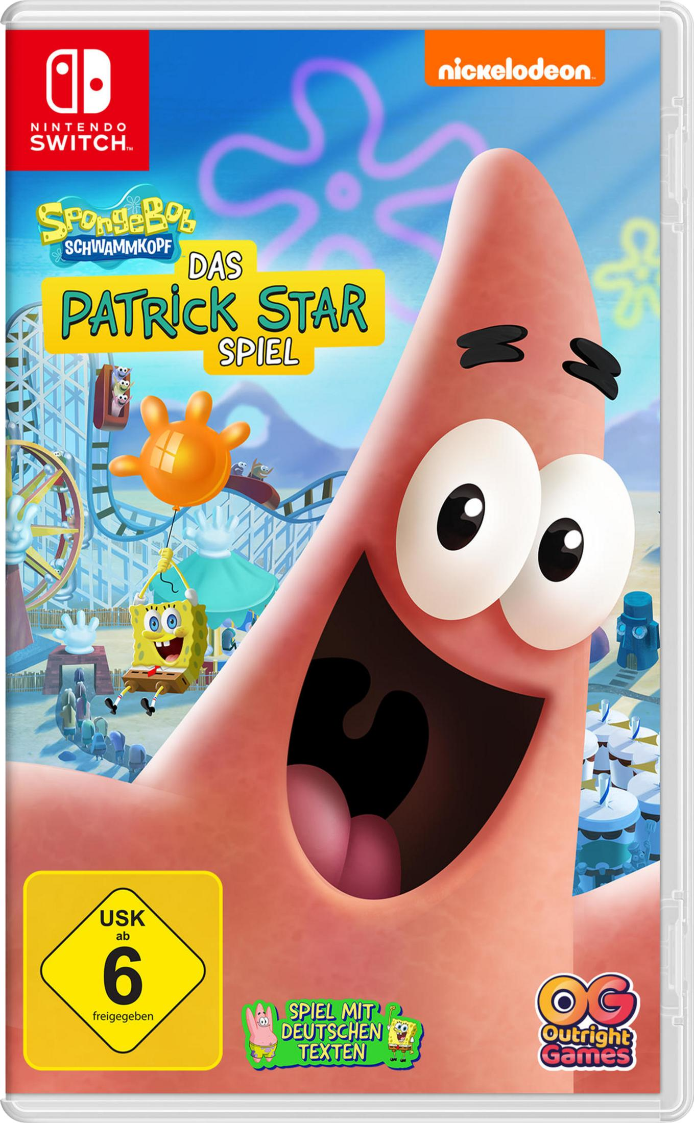 Copertina del gioco Patrick Star con Spongebob, Patrick e montagne russe.