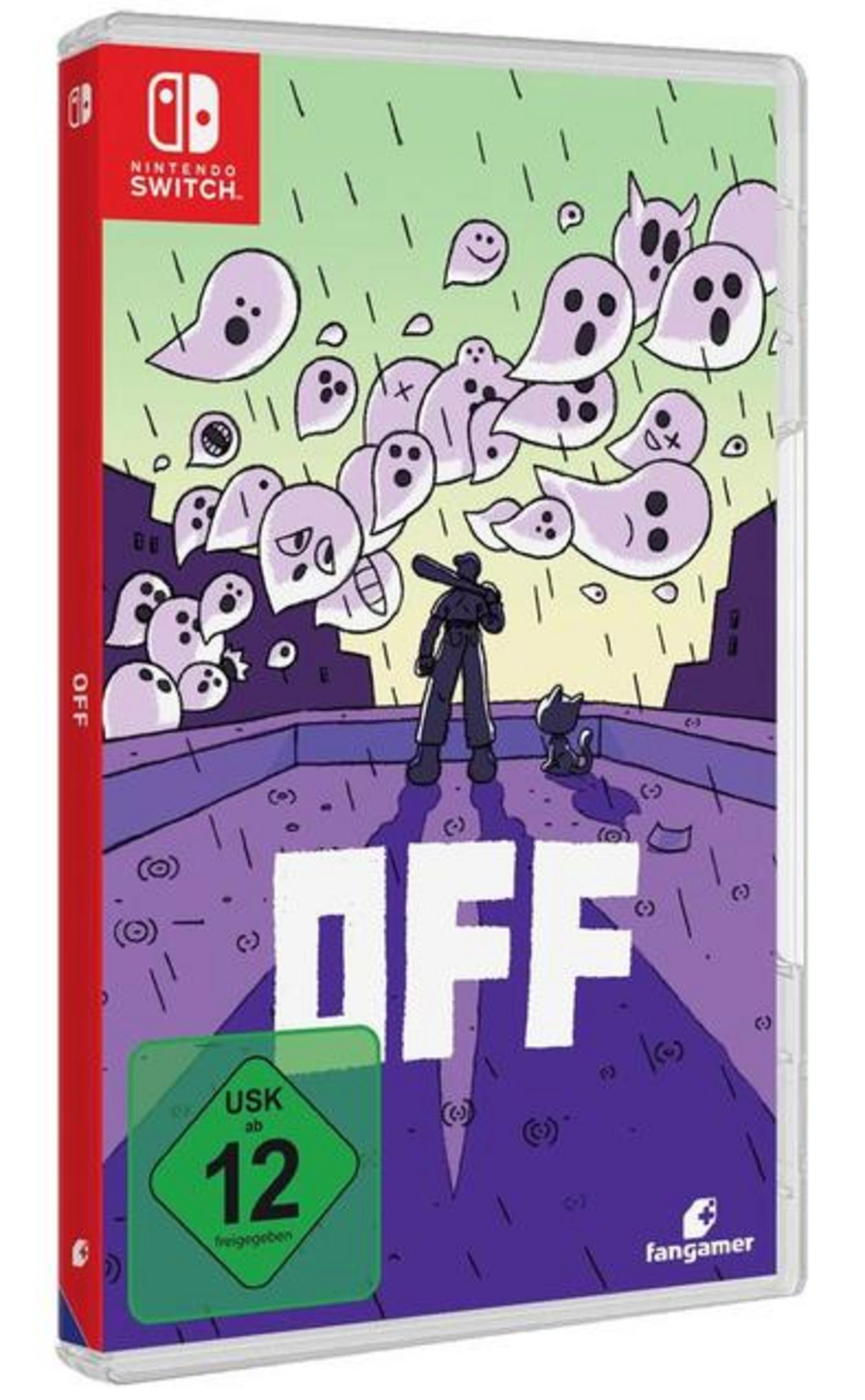 Copertina gioco Nintendo Switch con fantasmi, uomo e gatto su tetto.