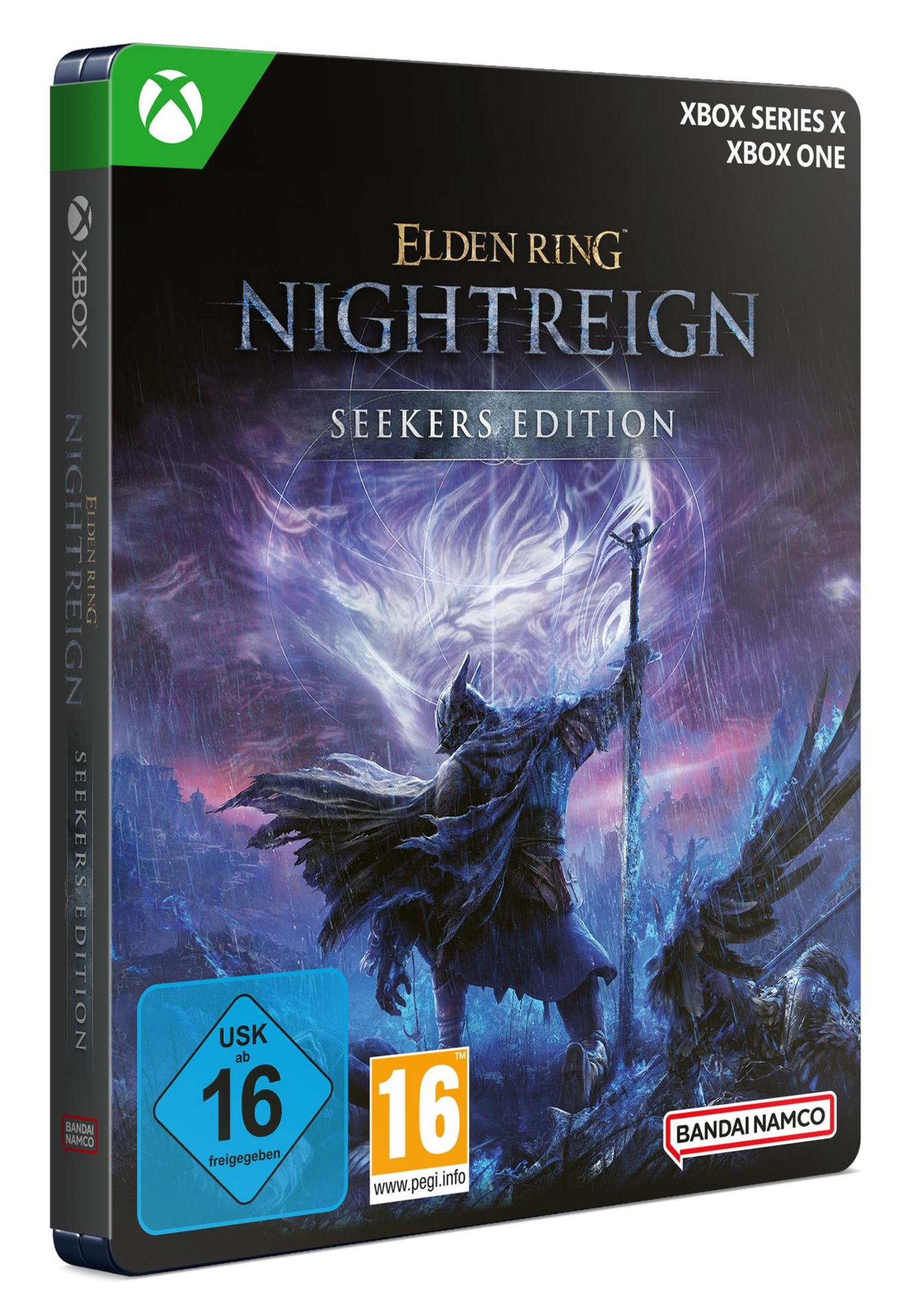 Elden Ring Nightreign Seekers Edition Cover mit Krieger und Schwert.