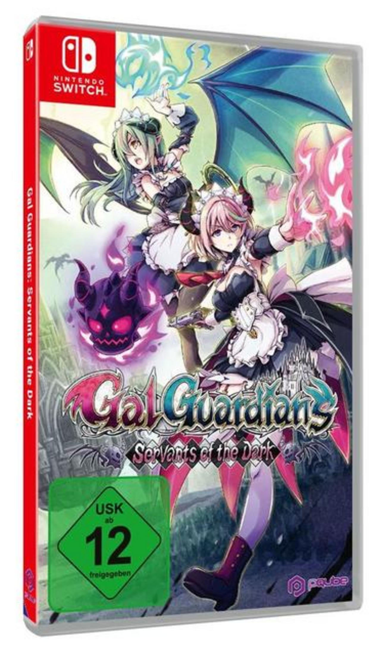 Custodia gioco Nintendo Switch 'Gal Guardians: Servants of the Dark' con personaggi in stile anime.