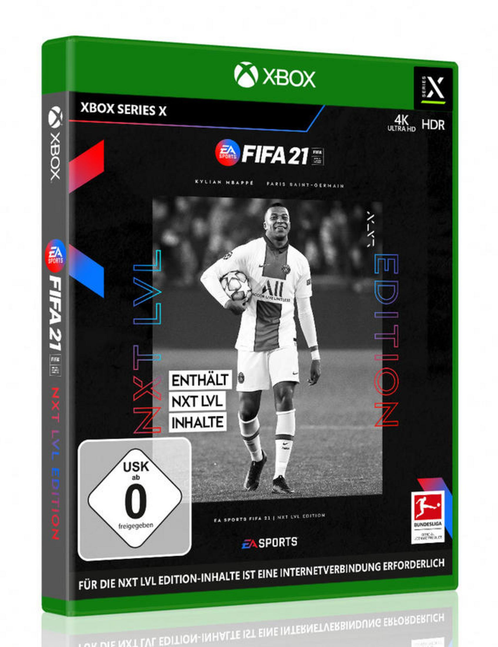 Xbox Series X Hülle für FIFA 21 NXT LVL Edition mit Kylian Mbappé.