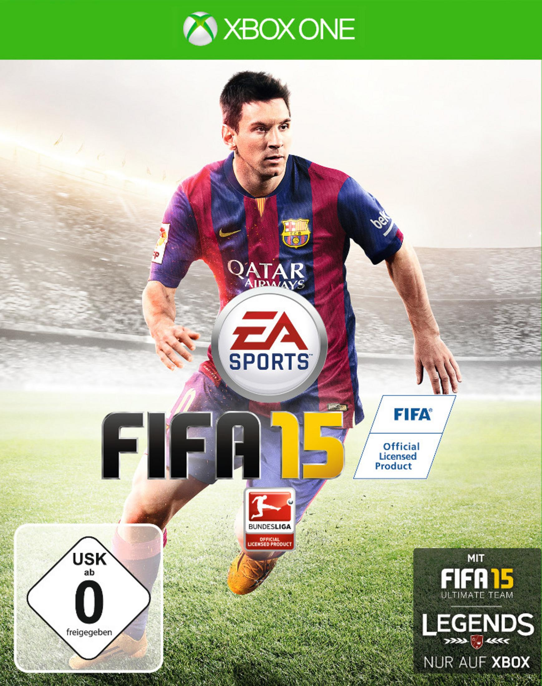 Lionel Messi in seinem FC Barcelona Trikot für FIFA 15 auf Xbox One.