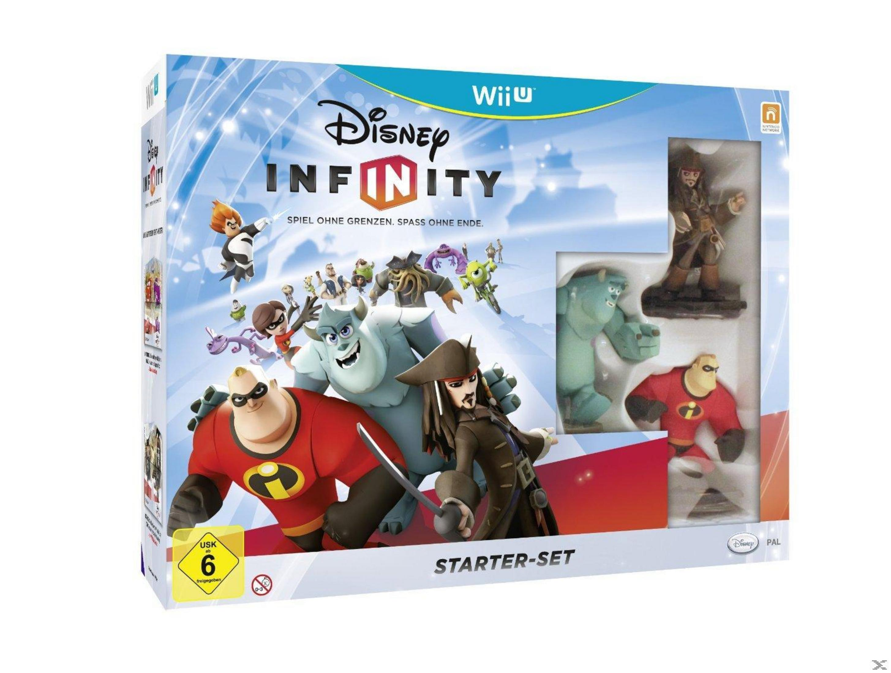 Disney Infinity Wii U Starter Set mit Figuren von Mr. Incredible, Jack Sparrow, Sulley und mehr.